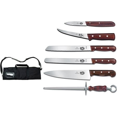 Swiss Army Brands 46047 Kitchen Special Sets Wood Culinary Set, 7-Piece Wood Culinary Set With Canvas Roll VIC-7.4012-X7